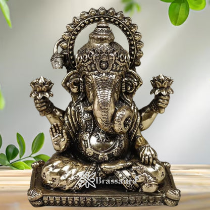 Brass Super fine Ganesha Statue Weight .334 Kg And Height 4 Inch
