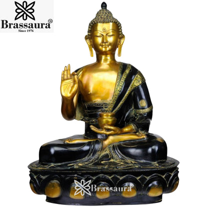 Brass Blessing Black Buddha  Weight 42 Kg & Height 34 Inch