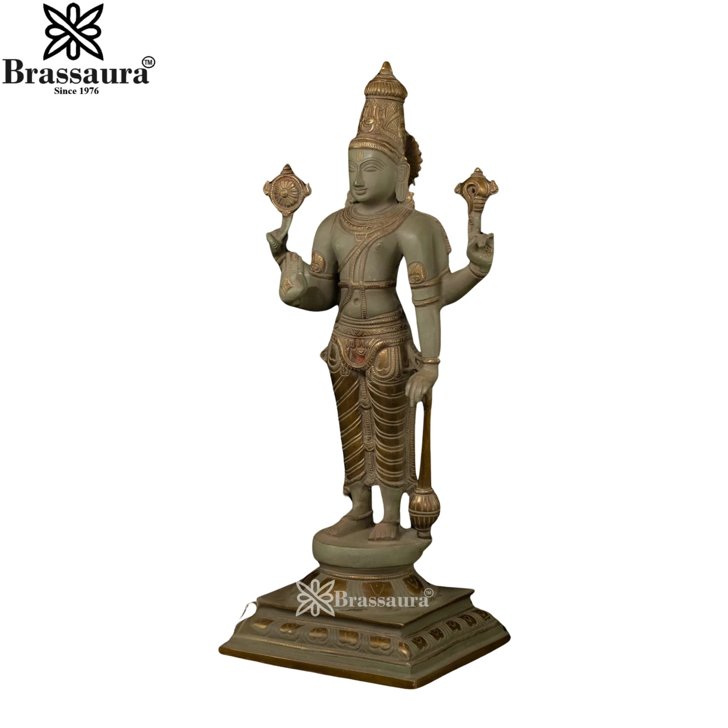 Brass Vishnu Statue Weight 7.3 Kg And Height 18 Inch