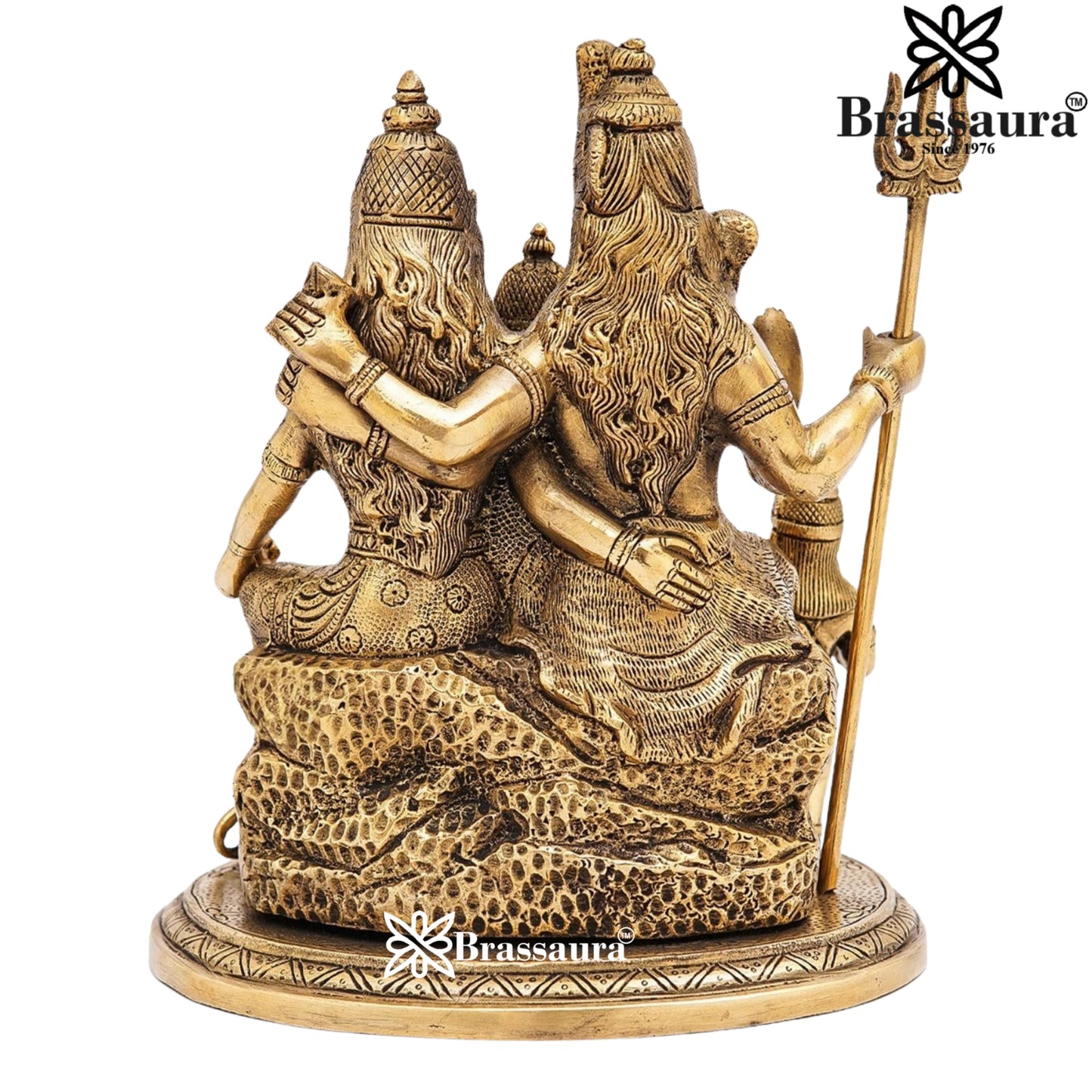 Brass Antique Shiv Family  Weight 5 Kg & Height 9 Inch