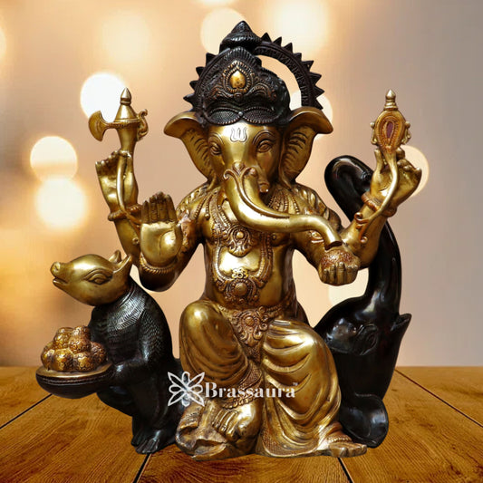 Brass Ganesha Statue Weight 27.5 Kg & Height 21 Inch