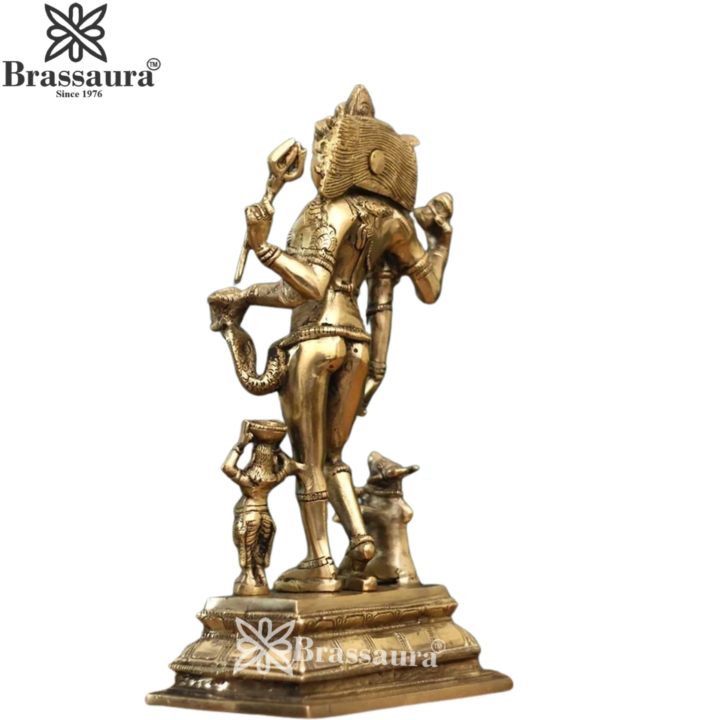 Brassaura™ Brass Bhikshatana Shiva Idol – Height 11 Inches & Weight 2.8 Kgs | Hindu Devotional Idol
