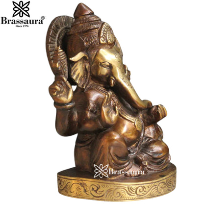 Brass Ganesha Statue Weight 2 Kg & Height 7 Inch