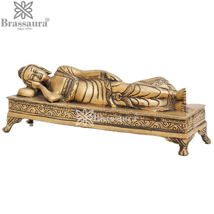 Brass Sleeping Buddha Weight 1.9 kg & Height 3 Inch