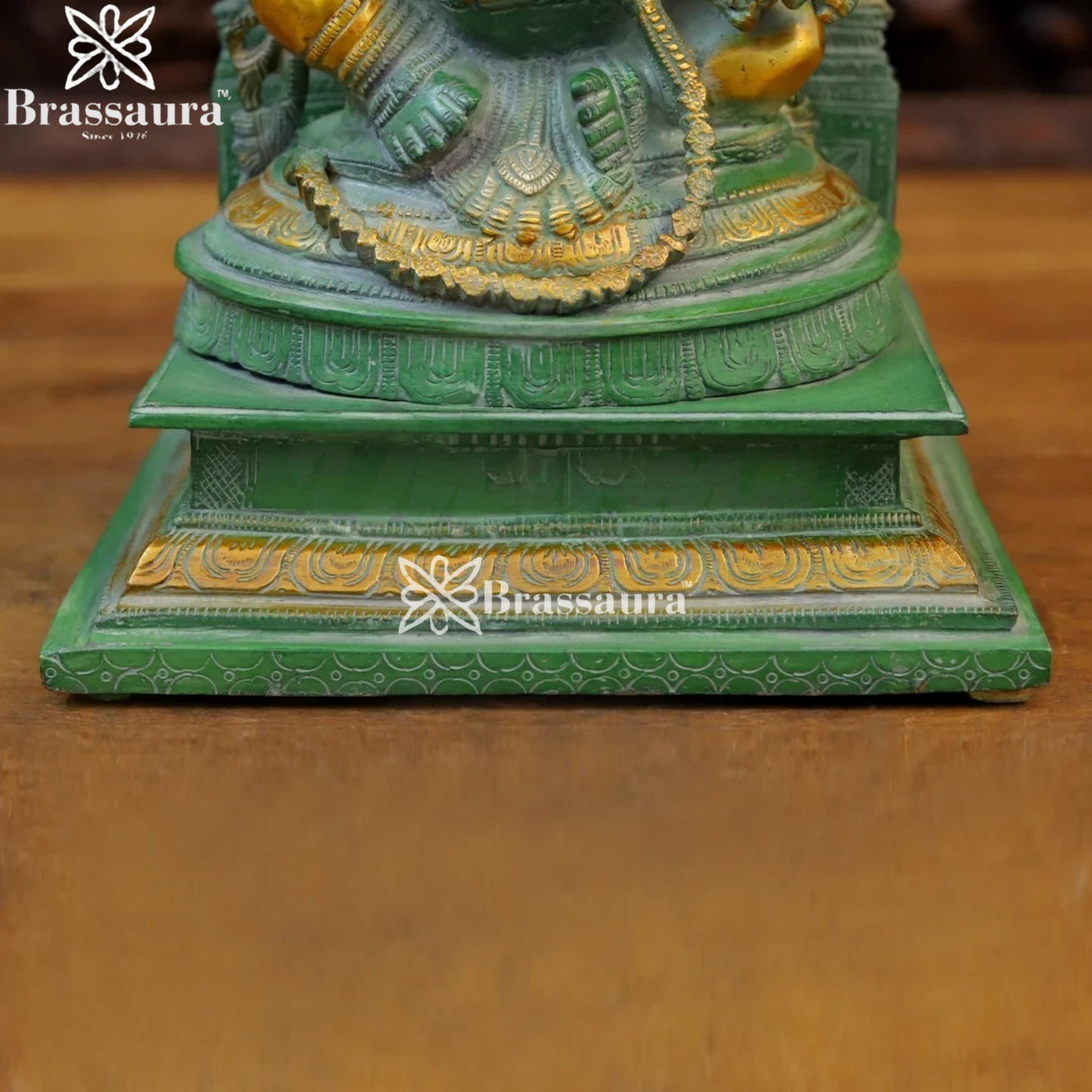 Brass Ring Ganesha Weight 10.2 Kg & Height 17 Inch