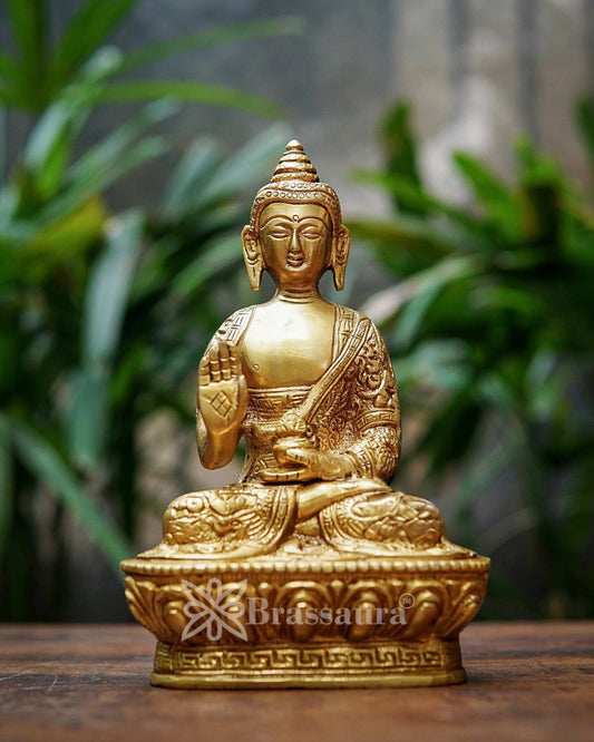 Brass Blessing Buddha Weight 1 kg & Height 7 Inch