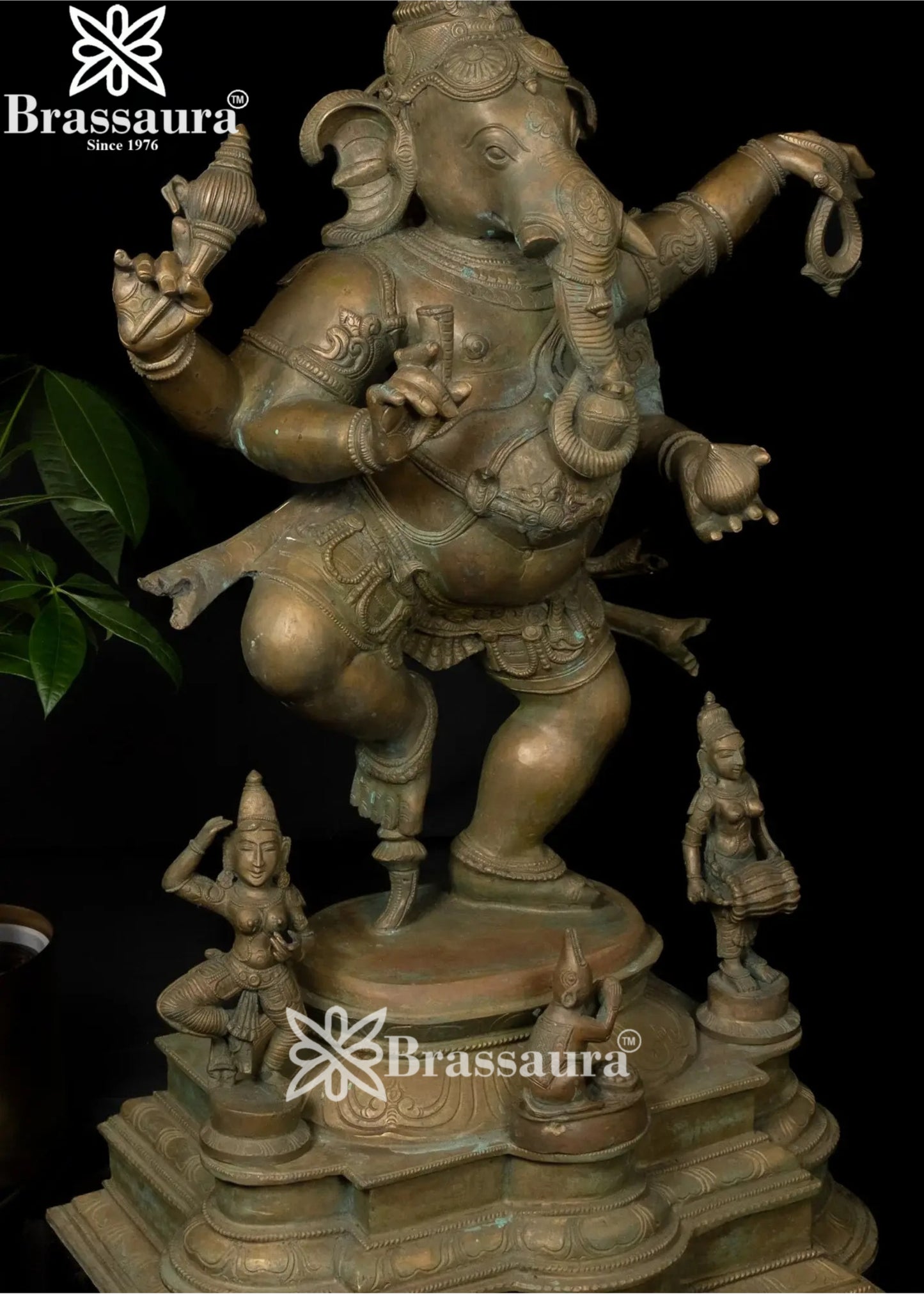 Bronze Dancing Ganesha Statue Weight 61 Kg And Height 34 Inch