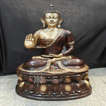 Brass Blessing Buddha Weight 92.5 kg & Height 47 Inch