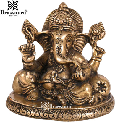 Brass Ganesha Statue Weight .7 Kg & Height 3.5 Inch