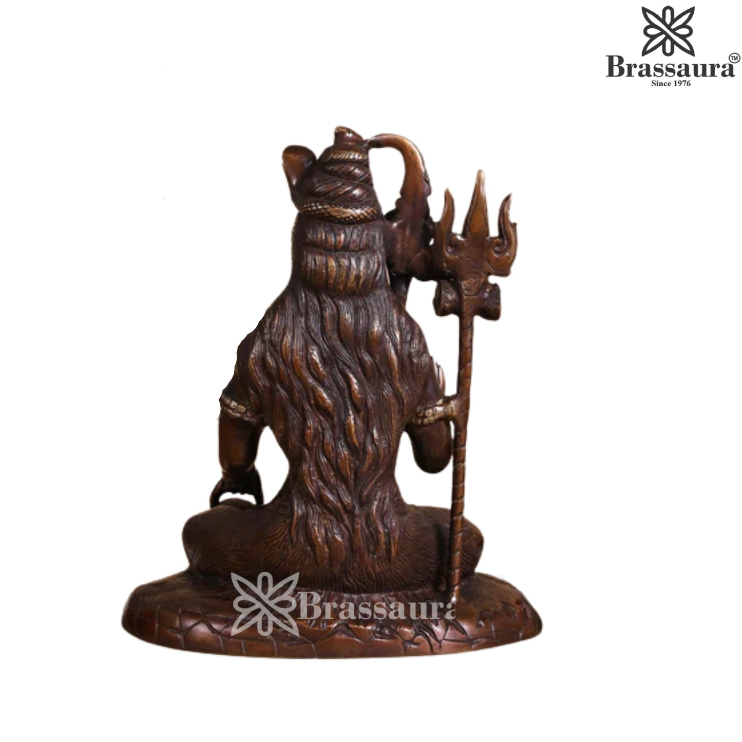 Brassaura™ Premium Brass Lord Shiva Statue – Height 10 Inches & Weight 4.2 Kgs | Spiritual Idol