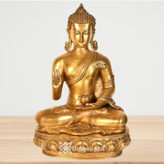 Brass Blessing Buddha Weight 13.5 kg & Height 18 Inch