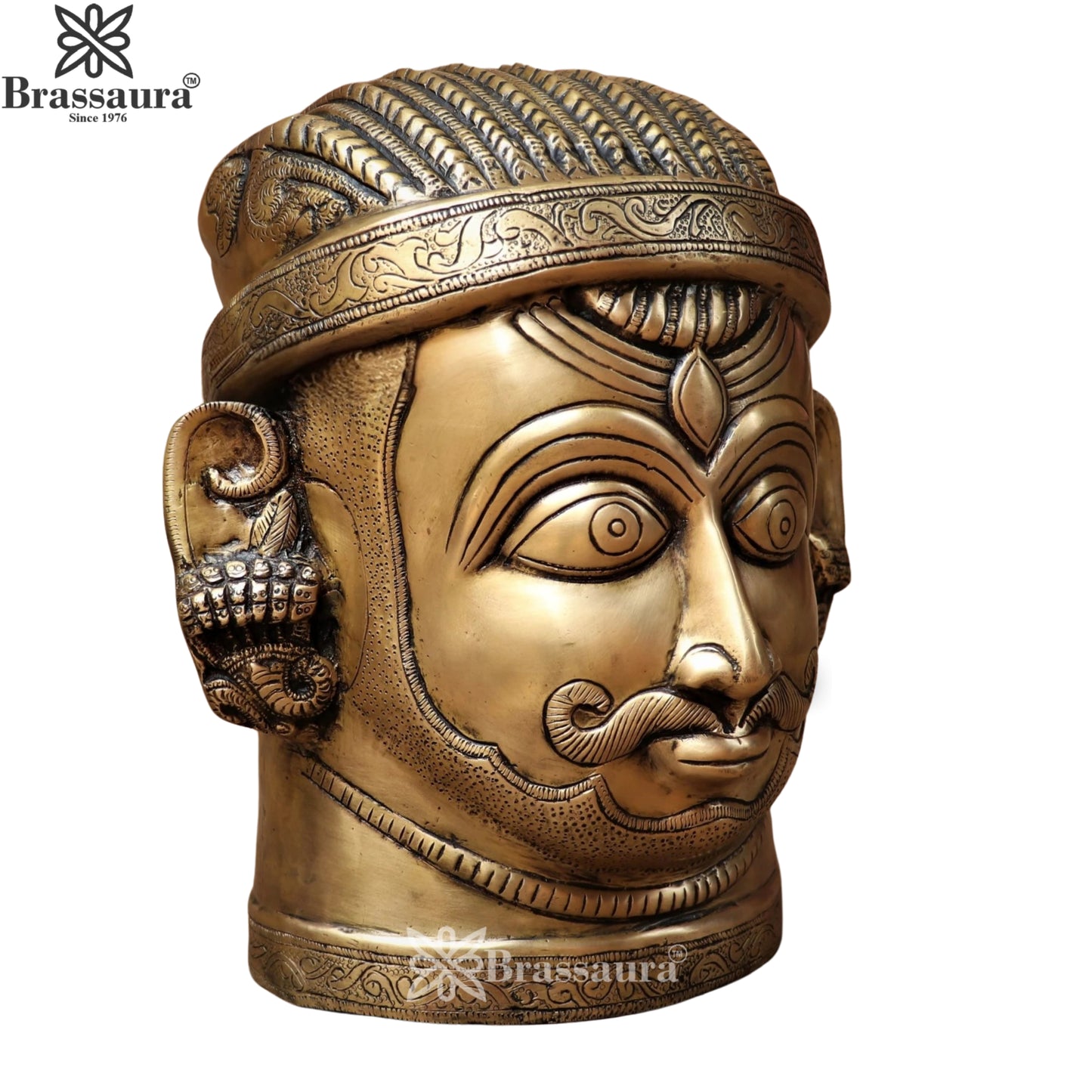 Brass Shiva Mukhlingam Statue Weight 9.2 Kg And Height 11 Inch