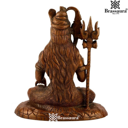 Brassaura™ Handcrafted Brass Shiva Idol – Height 10 Inches & Weight 4.3 Kgs | Devotional Sculpture