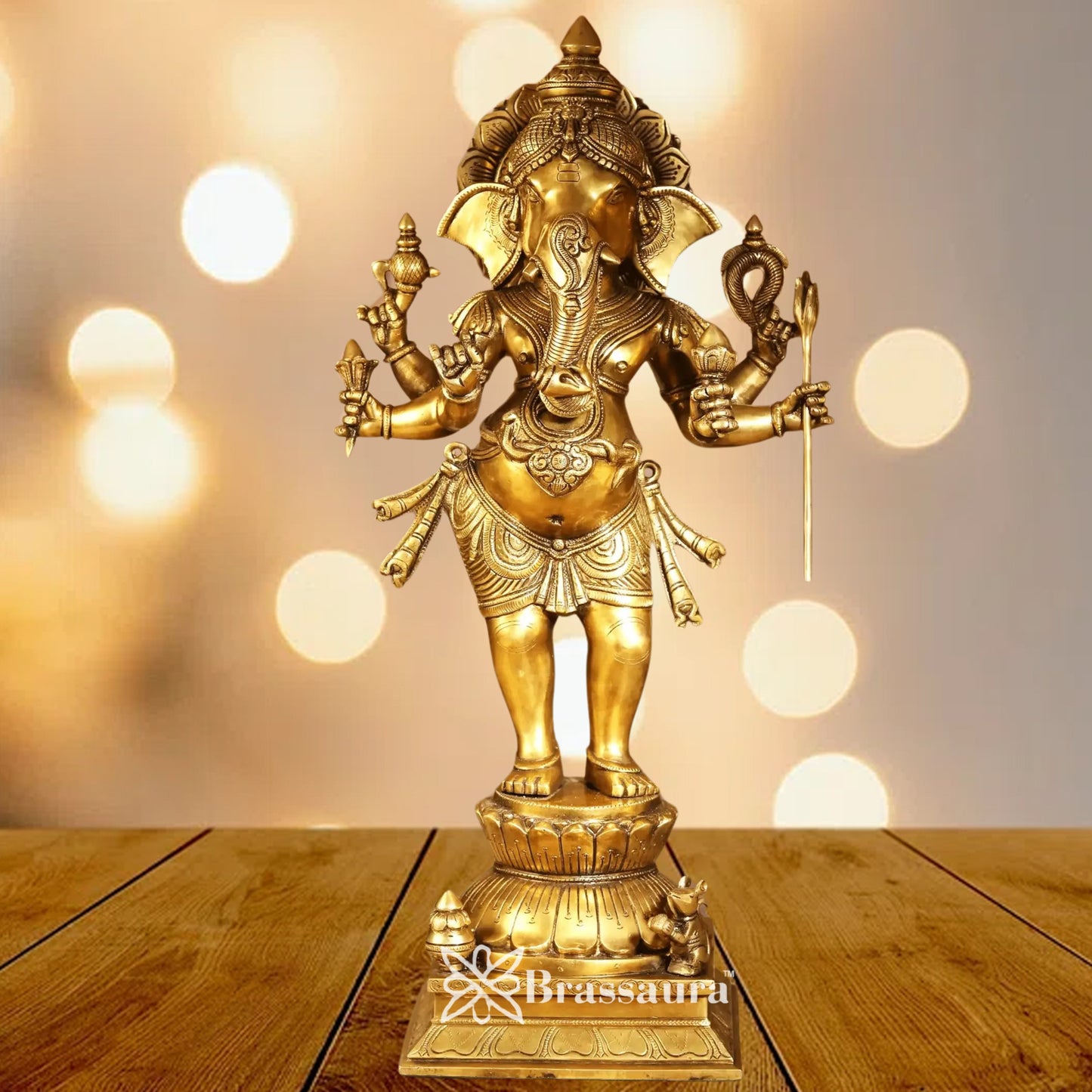 Brass Dancing Ganesha Statue Weight 20 Kg & Height 26 Inch
