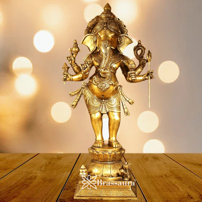 Brass Dancing Ganesha Statue Weight 20 Kg & Height 26 Inch