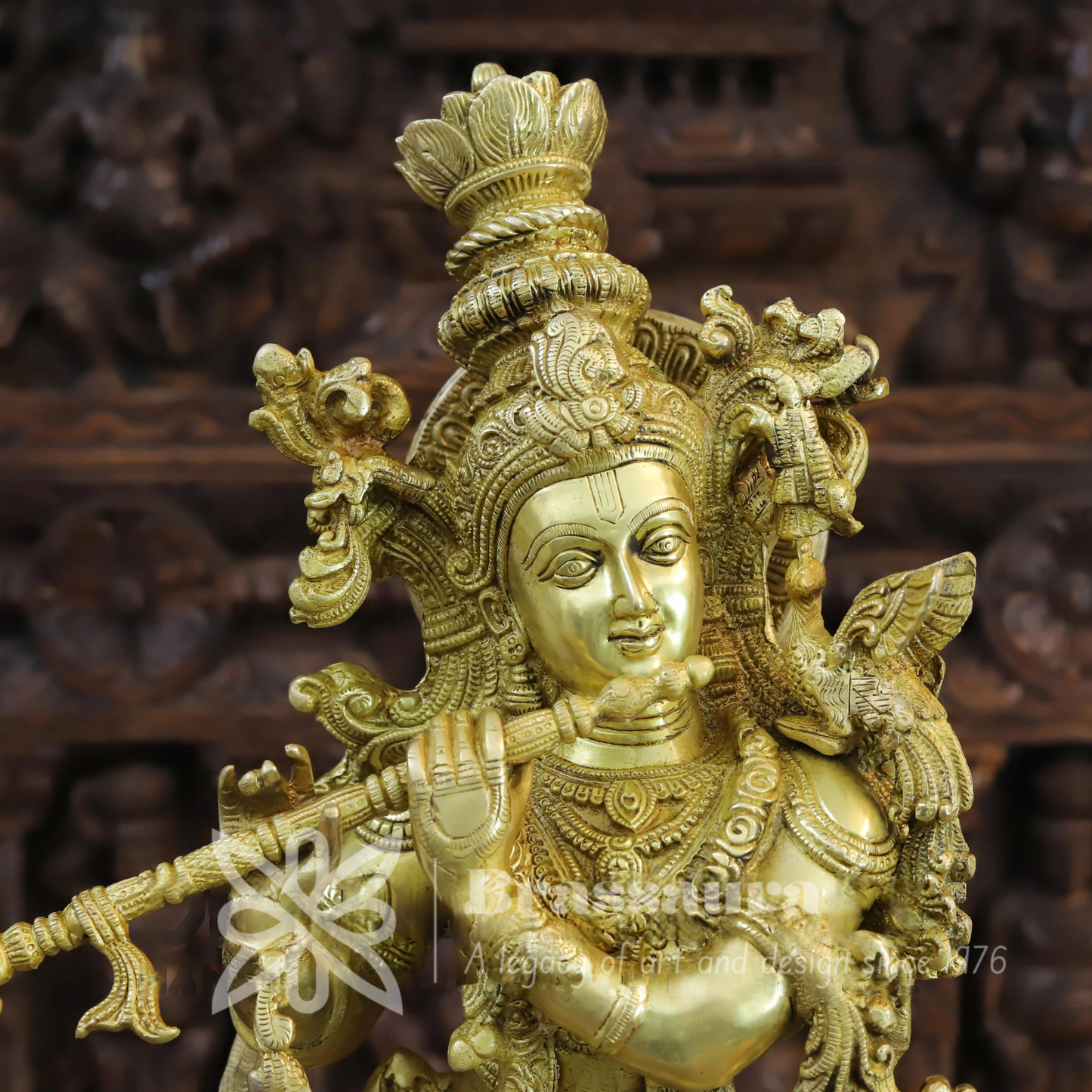 Brass Royal Gold Radha Krishna Murti Weight 30.94 Kg And Height 30 Inch