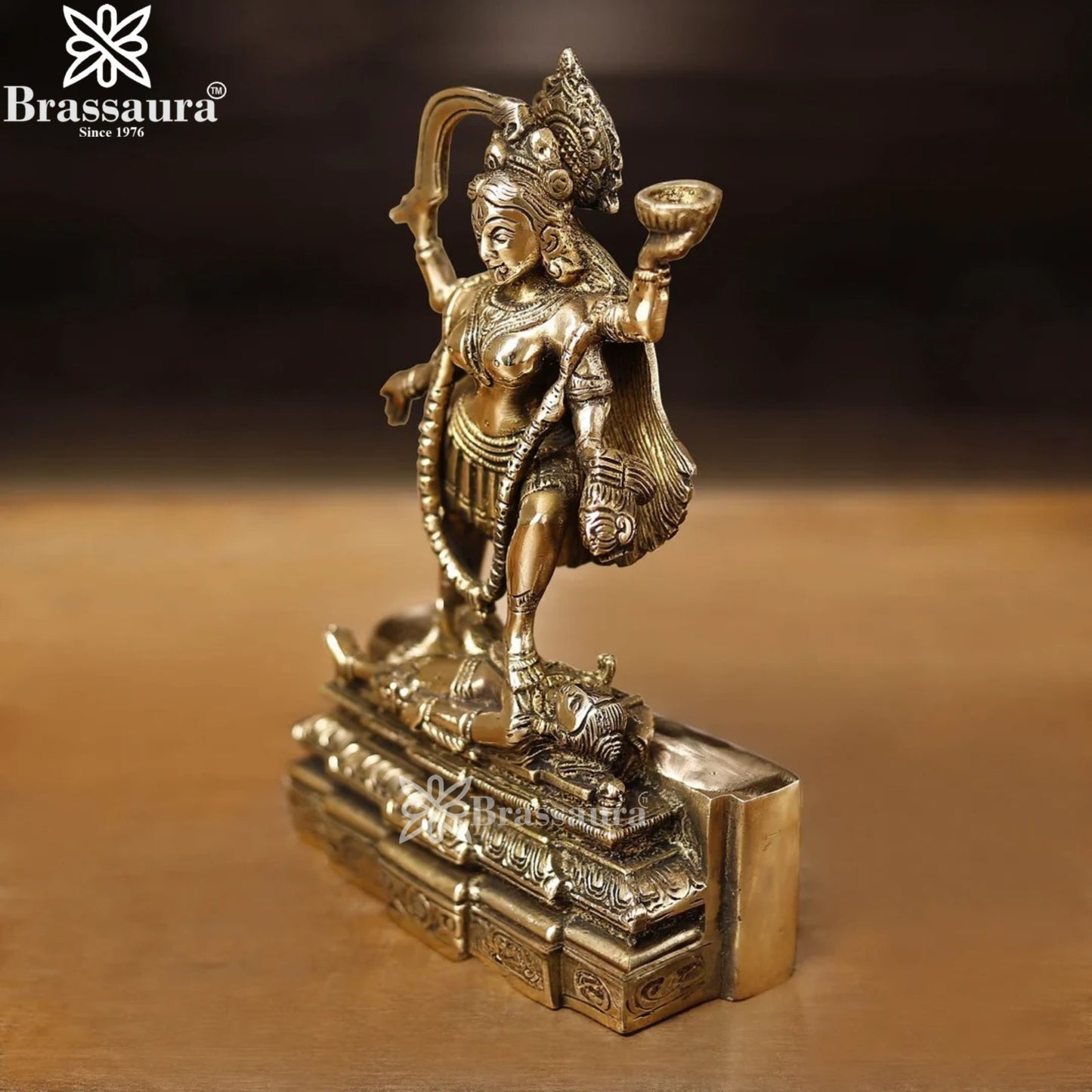 Brassaura™ Brass Kali Maa Murti – Height 9 Inches & Weight 2.27 Kgs | Spiritual Hindu Idol
