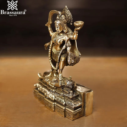 Brassaura™ Brass Kali Maa Murti – Height 9 Inches & Weight 2.27 Kgs | Spiritual Hindu Idol