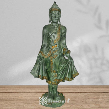 Brass Standing Buddha Weight 32 kg & Height 42 Inch