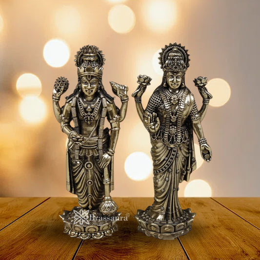 Brass Super fine Vishnu Laxmi Statue Weight .43 Kg And Height 6 Inch