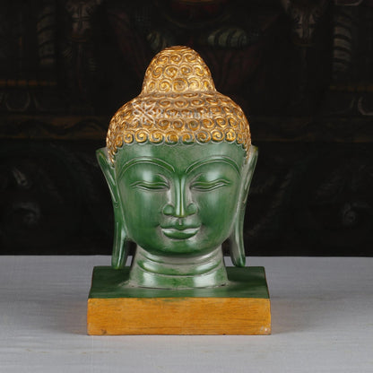 Brass Head Buddha Weight 4 kg & Height 9 Inch