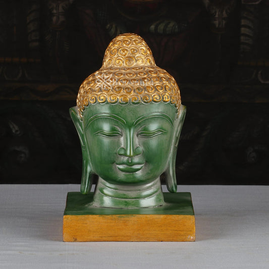 Brass Head Buddha Weight 4 kg & Height 9 Inch