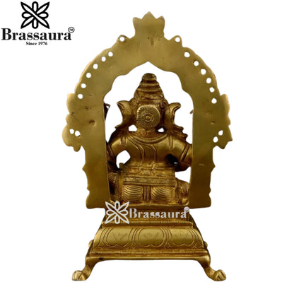 Brass Music Ganesha Play Tabla Statue Weight 1.98 Kg And Height 7.8 Inch