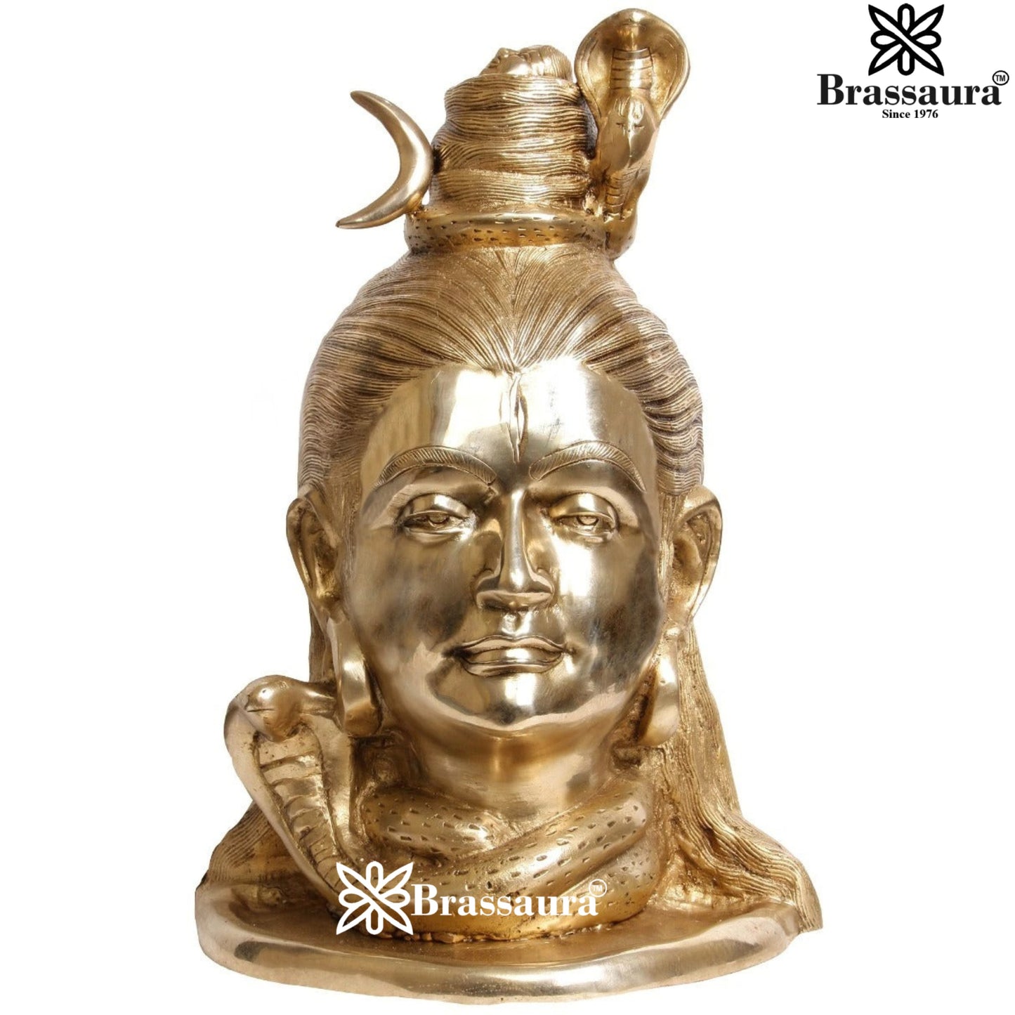 Brass Royal Golden Shiva Mukhlingam Weight 11 Kg & Height 15.5 Inch