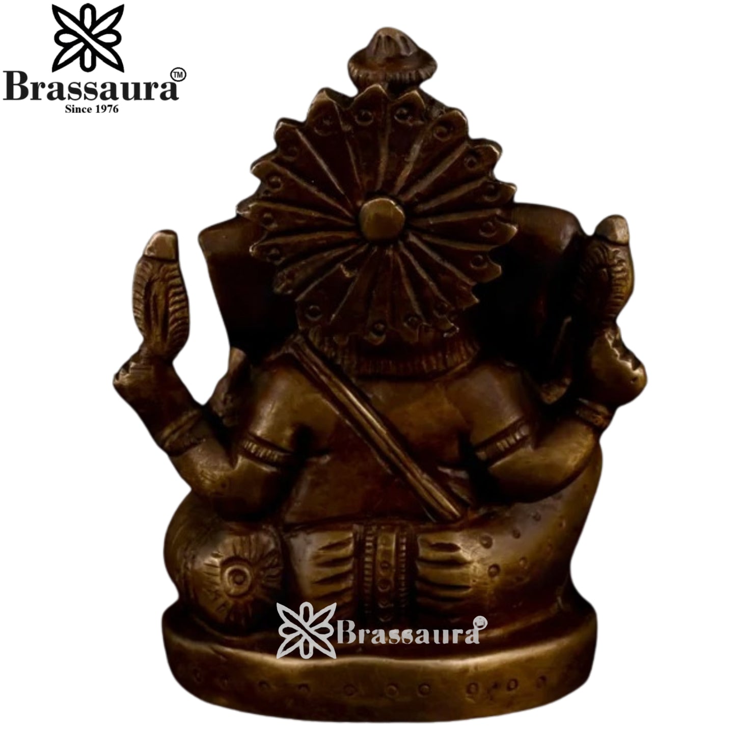 Brass Ganesha Statue Weight .55 Kg And Height 3.3 Inch