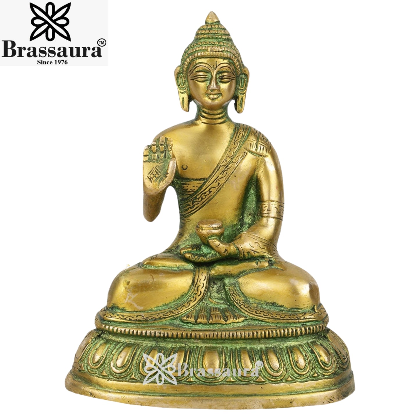 Brass Blessing Buddha Weight 1 kg & Height 7 Inch