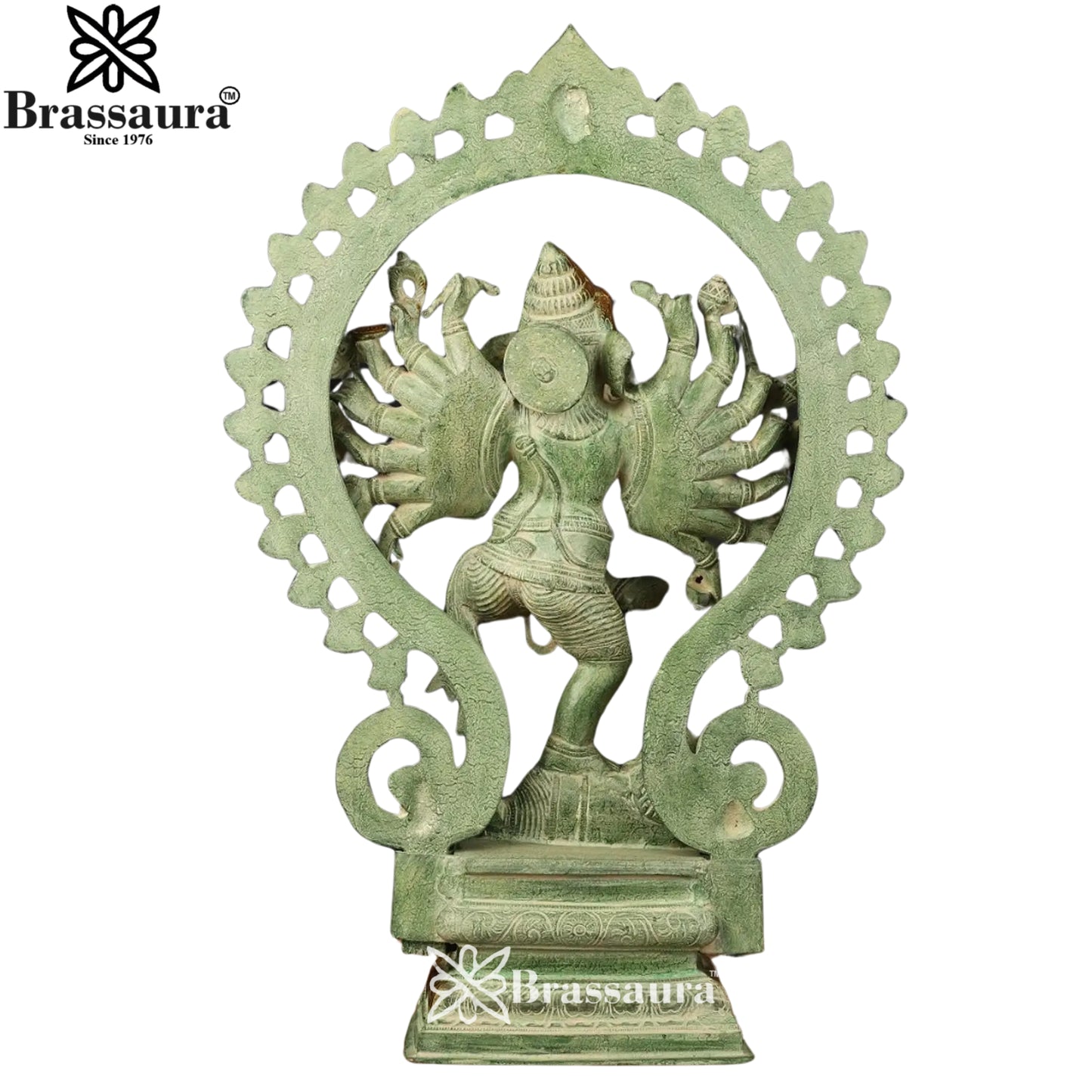 Brass Ring Ganesha Statue Weight 20.3 Kg & Height 25 Inch