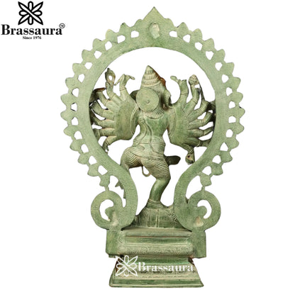 Brass Ring Ganesha Statue Weight 20.3 Kg & Height 25 Inch