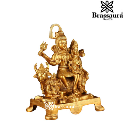 Brass Royal Golden Shiv Family  Weight 3 Kg & Height 8 Inch
