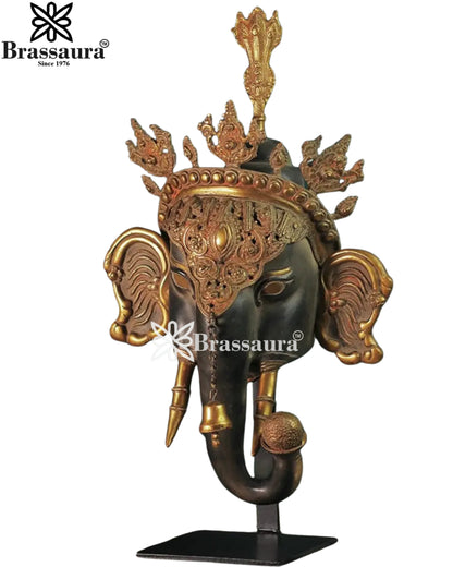 Brass Ganesha Statue Weight 6.1 Kg And Height 21.5 Inch