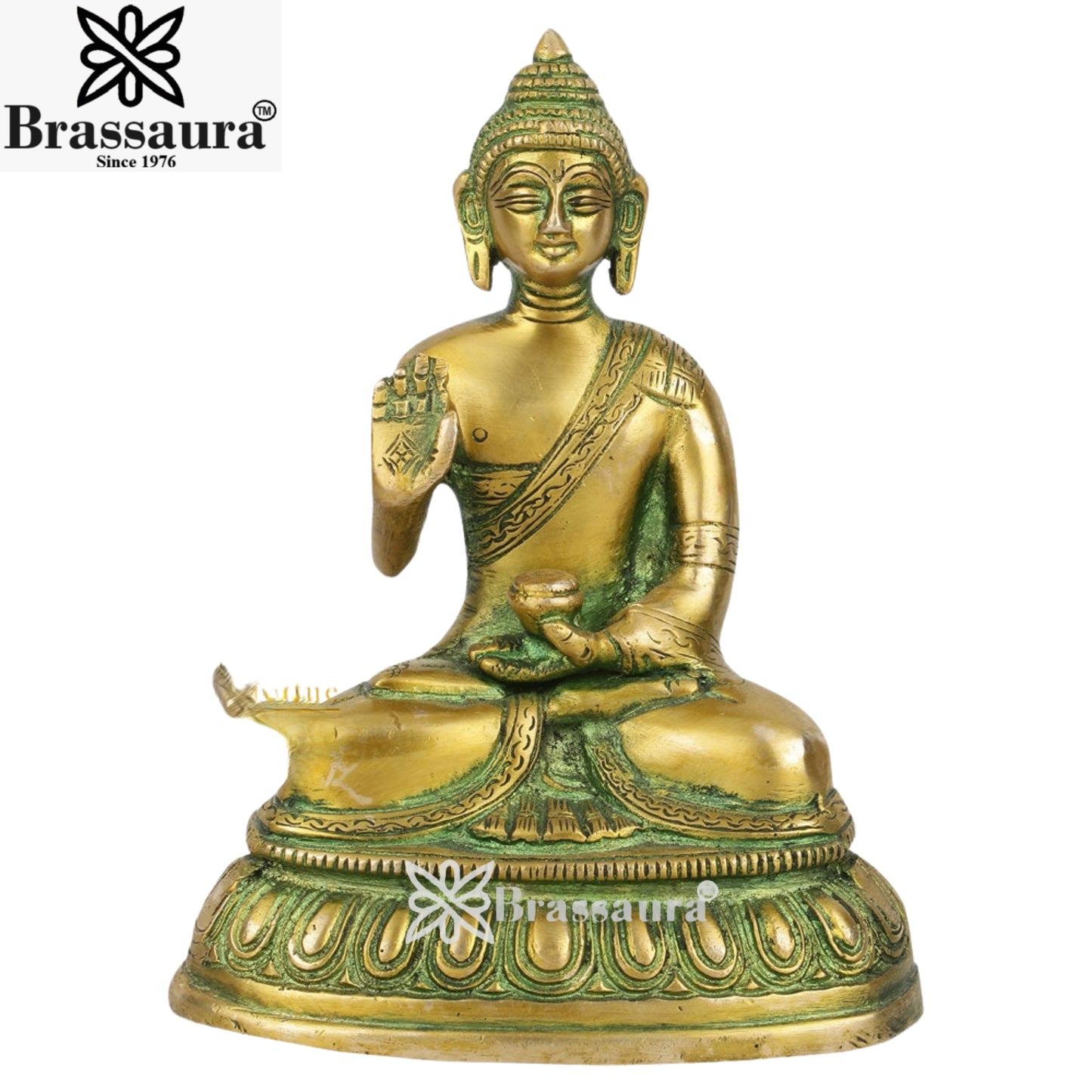 Brass Blessing Buddha Weight 1 kg & Height 6 Inch