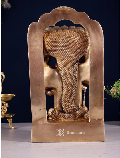 Brassaura™ Brass Vishwaroopam Lord Vishnu Statue – Height 14.5 Inches & Weight 9.5 Kgs | Black & Golden Finish