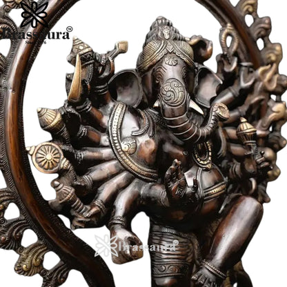 Brass Dancing Ganesha Statue Weight 20.53 Kg And Height 25.2 Inch