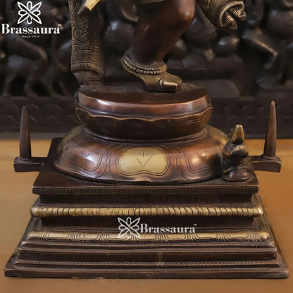 Brass Dancing Ganesha Weight 34.6 Kg & Height 30 Inch