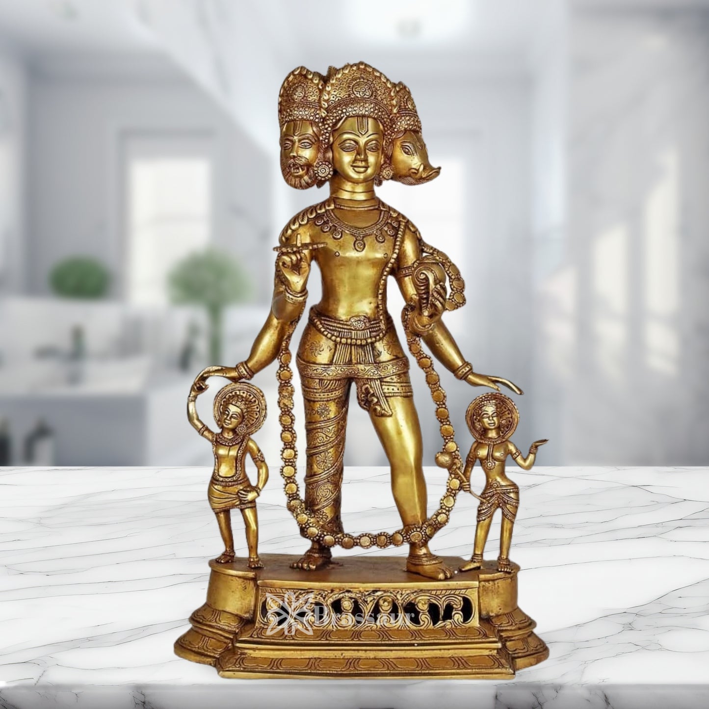 Brass Vaikuntha Vishnu Statue Weight 18.6 Kg And Height 24 Inch