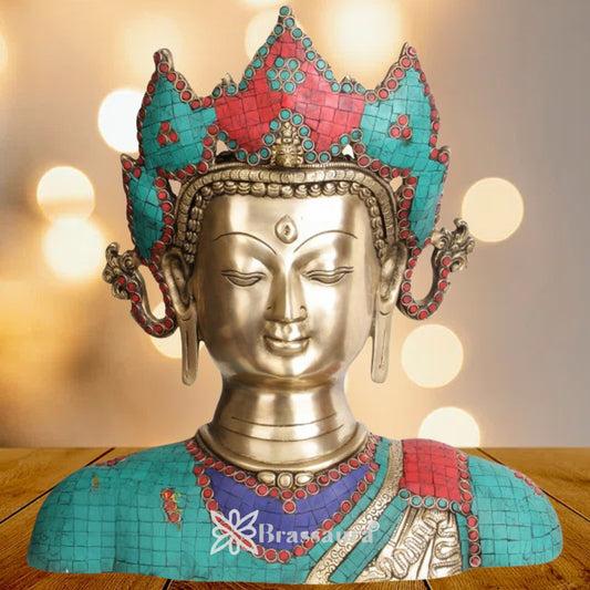 Brass Gem Stone Work Tara Burst Weight 11 Kg & Height 15 Inch