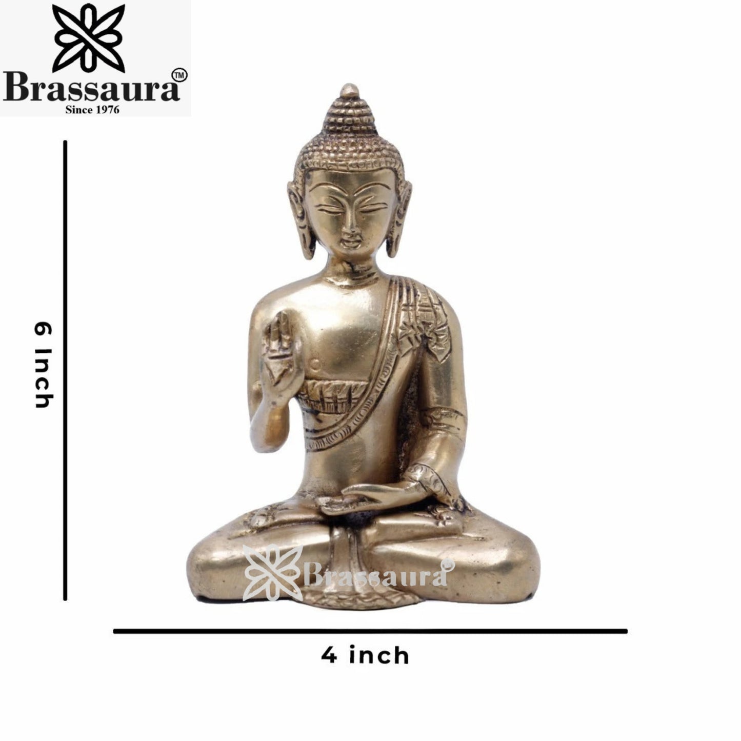 Brass Blessing Buddha Weight 1 kg & Height 6 Inch