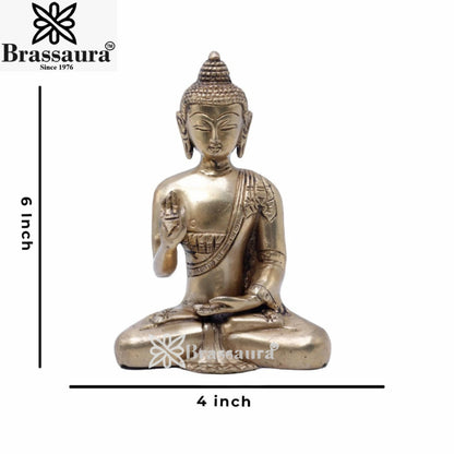 Brass Blessing Buddha Weight 1 kg & Height 6 Inch