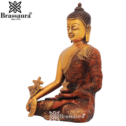 Brass Bhumisprasa Buddha Weight 2.5 kg & Height 8 Inch