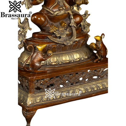 Brass Ganesha Statue Weight 25 Kg And Height 27.5 Inch