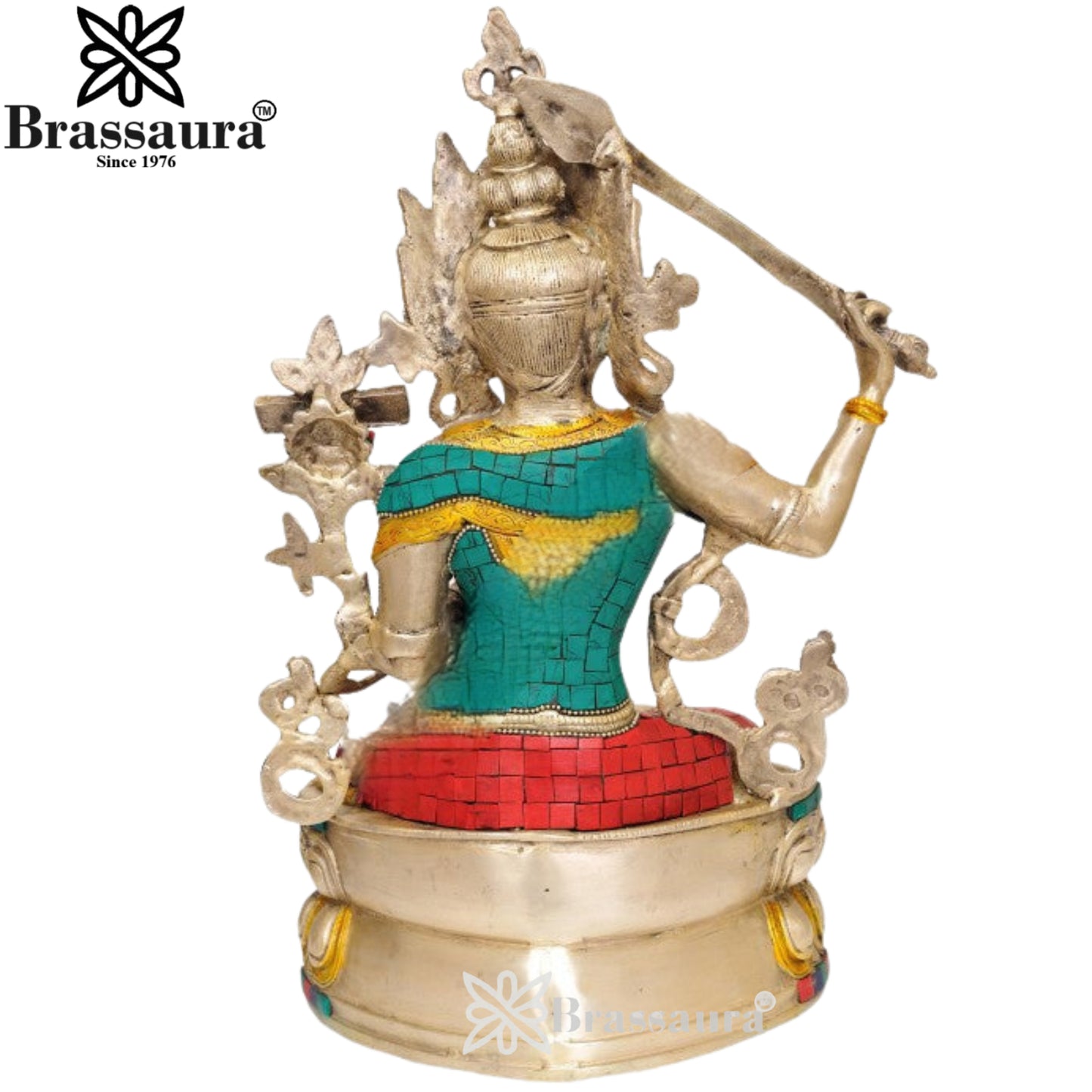 Brass Gem Stone Work Tara Weight 4 Kg & Height 14 Inch