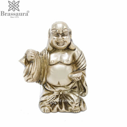 Brass Laughing Buddha Weight 1.2 kg & Height 5 Inch