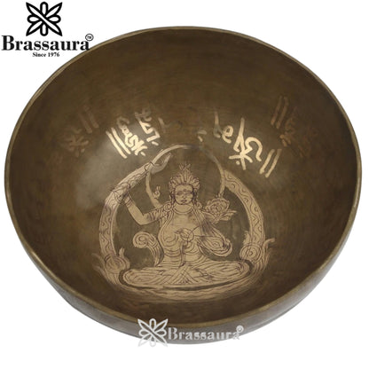Brass Tara Singing Bowl & Cushion Weight 1 Kg & Height 3 Inch