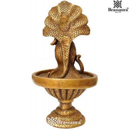 Brass Antique Shiva Head Shivling Weight 3 Kg & Height 10 Inch