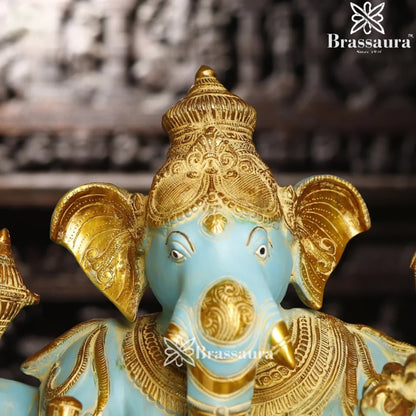 Brass Standing Ganesha Weight 45.7 Kg & Height 36 Inch