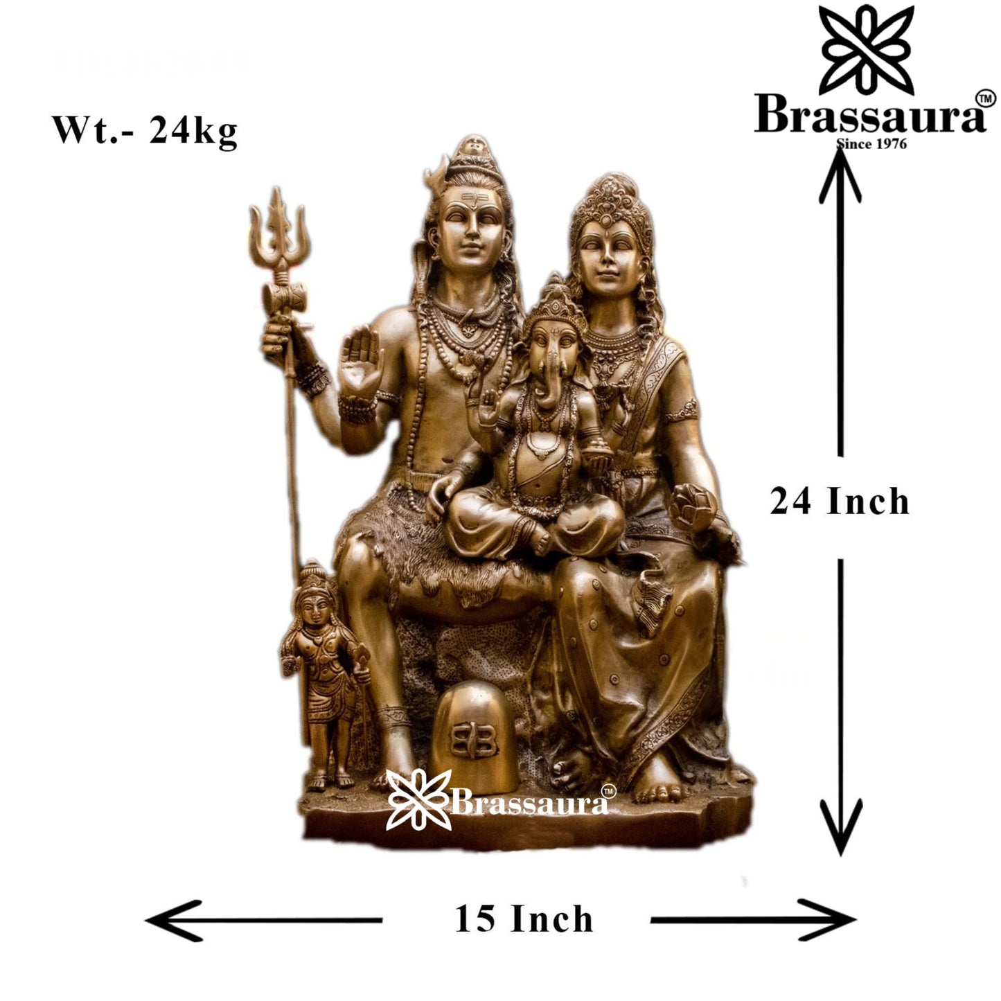 Brass Antique Shiv Family Weight 50 Kg & Height 24 Inch